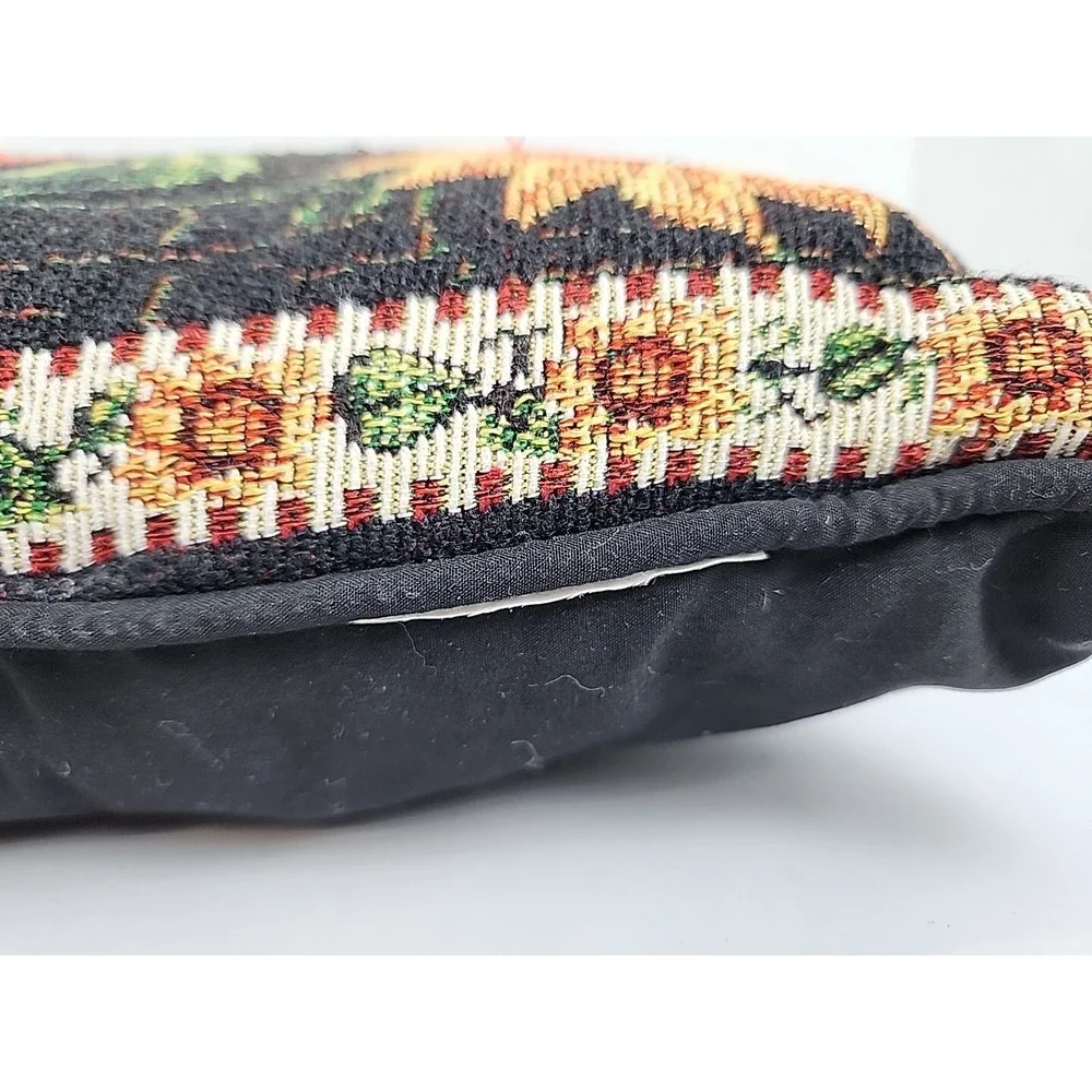 Vintage Tapestry Pillow Rooster Chicken 18x11